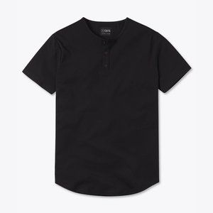 Cuts Clothing AO Henley Curve-Hem tee - Black